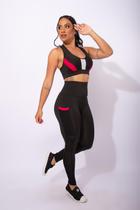 Conjunto Feminino Fitness Calça Legging Cintura Alta Com Bolso Tela E Top Nadador Tela Frontal Academia F7 NEW STYLE Conjunto Feminino Fitness Calça Legging Cintura Alta Com Bolso Tela E Top Nadador Tela Frontal Academia F7 NEW STYLE