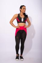 Conjunto Feminino Fitness Calça Legging Cintura Alta Detalhe E Top Nadador Tela Frontal Treino Moda Academia F7 NEW STYLE Conjunto Feminino Fitness Calça Legging Cintura Alta Detalhe E Top Nadador Tela Frontal Treino Moda Academia F7 NEW STYLE