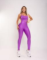 Conjunto Feminino Fitness Calça Legging De Academia Cós Alto Top Bojo Removível Zero Transparência