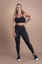 Conjunto Feminino Fitness Calça Legging Lisa Básica Cintura Alta E Top Alcinha Moda Treino F7 NEW STYLE