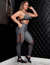 Conjunto Feminino Fitness com Calça Legging e Top com Bojo