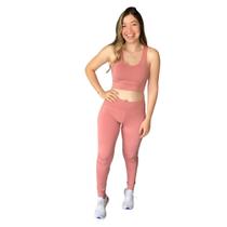 Conjunto Feminino Fitness Legging E Top Roupas De Academia