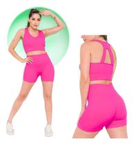 Conjunto Feminino Fitness Poliamida Blackout Zero Transparência