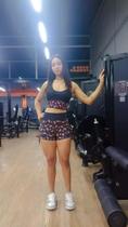 Conjunto feminino fitness short e top estampado pimenta