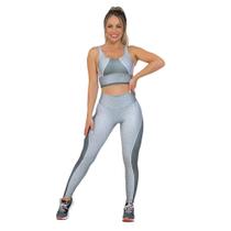 Conjunto Feminino Fitness Space Silver Cinza Rosa Conjunto Feminino Fitness Space Silver Cinza Rosa
