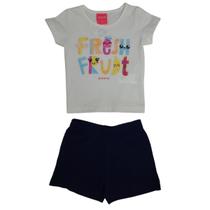 Conjunto Feminino Fresh Fruit Kely Kety Shorts Moletinho