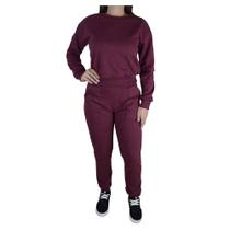 Conjunto Feminino Hirlogs Calça e Blusa Moletom Bordo - 240A
