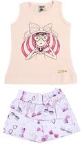Conjunto Feminino Inf Regata C/shorts Cetim Festa Nº 1 Ao 3