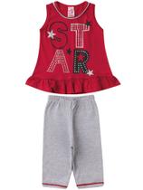 Conjunto Feminino Infantil Big Star - Lual Kids - Carmim/Mescla