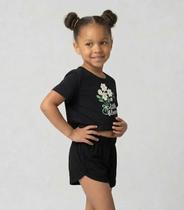 Conjunto Feminino Infantil Blusa E Short Select Preto