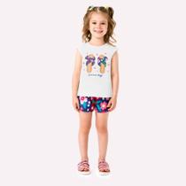 Conjunto Feminino Infantil Blusa Regata e Short Kyly