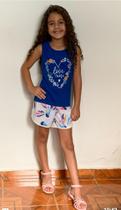 Conjunto feminino infantil blusa regata/short marisol play