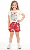 Conjunto Feminino Infantil Ciganinha com shorts Nº 4 Ao 10 Conjunto Feminino Infantil Ciganinha com shorts Nº 4 Ao 10