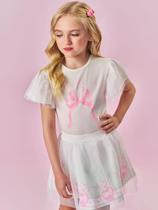 Conjunto Feminino Infantil Cinti Be Sweet Blusa e Saia Com Short Conjunto Feminino Infantil Cinti Be Sweet Blusa e Saia Com Short