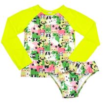 Conjunto Feminino Infantil Com Biquíni Manga Longa UV50 - Boca Grande