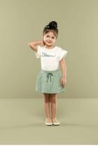 Conjunto Feminino Infantil com Blusa e Saia Colorittá