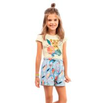 Conjunto Feminino Infantil Estampado com Strass Kamylus Conjunto Feminino Infantil Estampado com Strass Kamylus