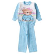 Conjunto Feminino Infantil Inverno 1 a 3 Anos Casaco Ursa Sublimado com Strass + Calça com Elástic