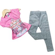 Conjunto Feminino Infantil Legging e Blusa verão