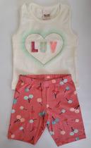 Conjunto Feminino Infantil Luv Regata Salmão