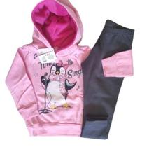 Conjunto feminino Infantil moletom inverno- casaco com capuz