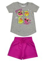 Conjunto Feminino Infantil Summer Party - Lual Kids - Mescla/Pink