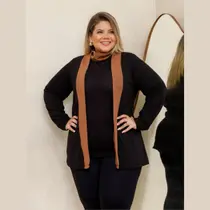 Conjunto Feminino Inverno 2 Peças Cacharrel Cardigan Plus Size
