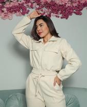 Conjunto Feminino Inverno Canelado de Veludo Cotelê Roupa de Frio
