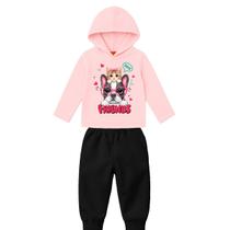 Conjunto Feminino Inverno Peluciado Com Capuz Amigos KYLY Cor:RosaTamanho:2 Conjunto Feminino Inverno Peluciado Com Capuz Amigos KYLY Cor:RosaTamanho:2