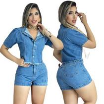 Conjunto Feminino Jeans Short e Blusa Lançamento