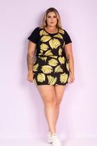 Conjunto Feminino Kauane Estampa Banana Plus Size