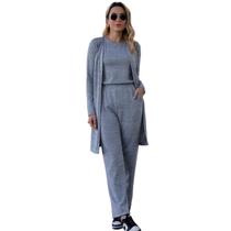 Conjunto Feminino Lanzinha 3 Peças Casual Confortável