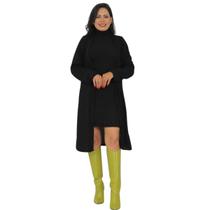 Conjunto Feminino Lanzinha Midi Tubinho + Cardigan Longo Elegante Tam M Conjunto Feminino Lanzinha Midi Tubinho + Cardigan Longo Elegante Tam M