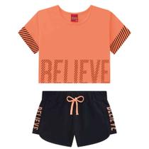 CONJUNTO FEMININO LARANJA EXTREME - KYLY 111536 - Tamanho 8-10-12