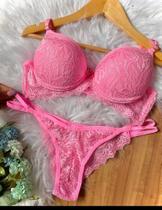 Conjunto feminino lingerie rosa TAM m