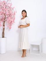 Conjunto Feminino Linho Premium Saia Midi e Blusa Manga Bufante Fashion Conjunto Feminino Linho Premium Saia Midi e Blusa Manga Bufante Fashion