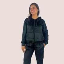 Conjunto Feminino Liso Moletom Plush Com Touca Toque Macio