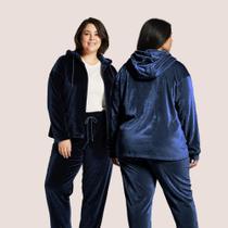 Conjunto Feminino Liso Moletom Plush Plus Size Toque Macio
