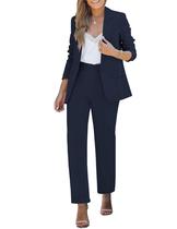 Conjunto feminino luvamia de 2 peças: Blazer e calça azul marinho tamanho XL