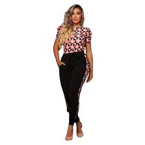 Conjunto feminino malha crepe calça e blusa elegante moda outono casual dia a dia conjuntos