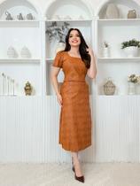 Conjunto Feminino material sintético Terra Prometida Bordado