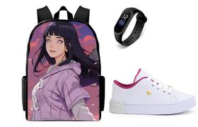 Conjunto Feminino Mochila Escolar Mais Tenis Casual Infantil E Relogio Digital Led Top Conjunto Feminino Mochila Escolar Mais Tenis Casual Infantil E Relogio Digital Led Top