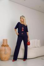 Conjunto Feminino Moletinho Calça e Blusa Manga Curta Casual Plus Size M ao G3 Conjunto Feminino Moletinho Calça e Blusa Manga Curta Casual Plus Size M ao G3