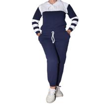 Conjunto Feminino Moletom Crepe Moletinho Blusa Capuz Calça