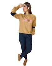 Conjunto Feminino Moletom Flanenado Tamanho G