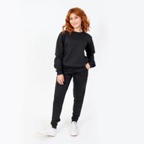 Conjunto Feminino Moletom Gola Careca Barato Blusa De Frio E Calça
