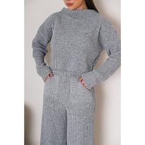 Conjunto Feminino Mousse Fang Elegante Sofisticado Moda Outono Inverno Conjunto Feminino Mousse Fang Elegante Sofisticado Moda Outono Inverno