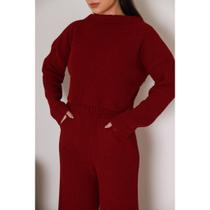 Conjunto Feminino Mousse Fang Elegante Sofisticado Moda Outono Inverno Conjunto Feminino Mousse Fang Elegante Sofisticado Moda Outono Inverno