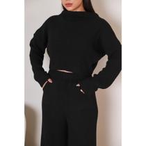 Conjunto Feminino Mousse Fang Elegante Sofisticado Moda Outono Inverno