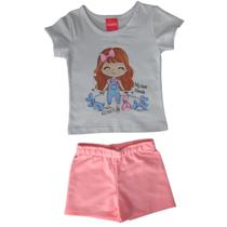 Conjunto Feminino My best Friends Kely Kety Shorts Moletinho